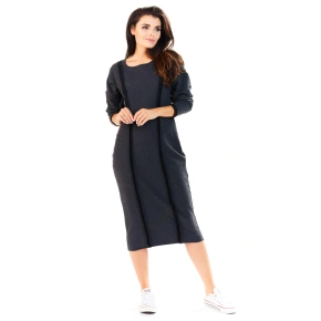 Sukienka damska A197 tm.szary - Awama