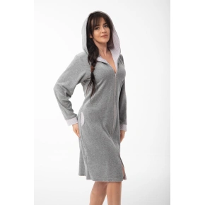 Szlafrok damski FR-373 Beżowy z ecru - DOROTA