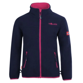 Kurtka polarowa dla dziewczynki Trollkids Girls Oppdal Jacket XT rozpinana granatowa/różowa (415-114) Kurtka polarowa dla dziewczynki Trollkids Girls Oppdal Jacket XT rozpinana granatowa/różowa (415-114)