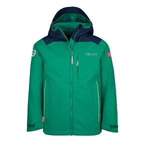 Kurtka przeciwdeszczowa dziecięca dla chłopca/dziewczynki Trollkids Kids Bergen Jacket pepper green/navy (610-327) Kurtka przeciwdeszczowa dziecięca dla chłopca/dziewczynki Trollkids Kids Bergen Jacket pepper green/navy (610-327)