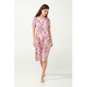 Koszula nocna w kwiaty 21047 różowy - Vamp