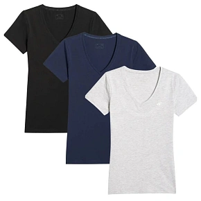 T-shirt damski (ZESTAW KOSZULEK 3 SZT.) 4F 4FWMM00TTSHF3307-20S-27M-31S
