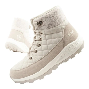 Lee Cooper buty sportowe damskie zimowe trekkingowe ocieplane kremowe skóra ekologiczna dámské