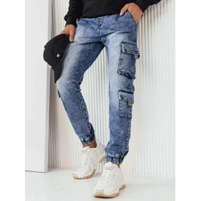 Niebieskie spodnie cargo męskie UX4229 - Dstreet