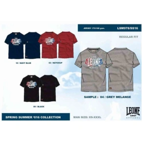 T-shirt męski LEONE LSM978/S16 szary "XL"