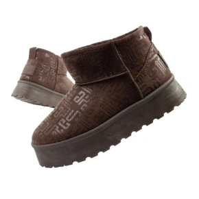 Lee Cooper buty śniegowce damskie zimowe modne futerko ocieplane botki ciemny brąz dámské Lee Cooper buty śniegowce damskie zimowe modne futerko ocieplane botki ciemny brąz dámské