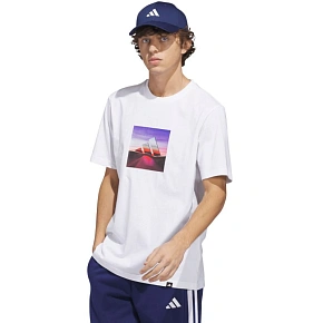 Koszulka męska adidas Summer Heat Graphic biała JZ7545 pánské Koszulka męska adidas Summer Heat Graphic biała JZ7545 pánské