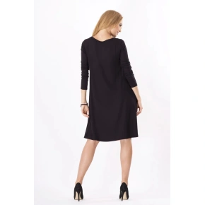 Damska sukienka z rękawem 3/4 dla kobiet w ciąży średniej długości grafitowa - Czarny - BeYou