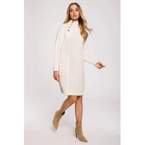 Damska sukienka swetrowa M635 beżowa - Made Of Emotion