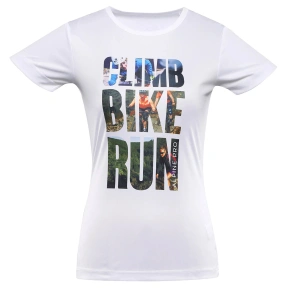 Damska koszulka szybkoschnąca QUATRA biała z nadrukiem - ALPINE PRO