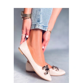 Baleriny damskie LL-269P beżowe - Seastar