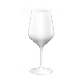 Biały, nietłukący się plastikowy kieliszek do wina 470 ml, opakowanie 6 szt