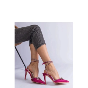 Dámské lodičky na jehlovém podpatku H2810 Tmavě růžová třpyt - BELLAMICA shoes