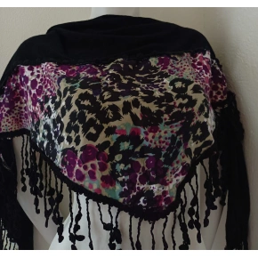 Dámská šátek Evi 444 černo-fialový - FPrice