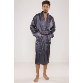 Szlafrok męski Satyna 940 ciemnoszary - De Lafense
