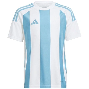 Koszulka dziecięca adidas Striped 24 Jersey biało-niebieski IW2137