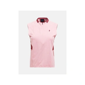 Koszulka damska PEAK PERFORMANCE W Mountainbreath Sleveless Polo kolor różowy Koszulka damska PEAK PERFORMANCE W Mountainbreath Sleveless Polo kolor różowy