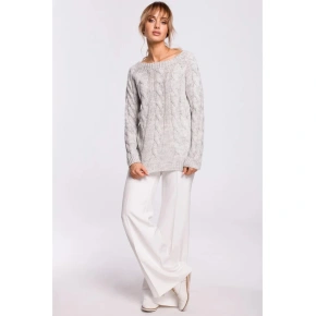 Sweter z dekoltem Bateau M511 szary - Moe