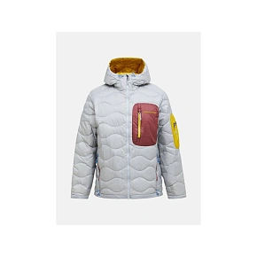 Kurtka puchowa męska PEAK PERFORMANCE M Helium Utility Down Hood Jacket kolor szary pánské