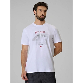 T-shirt regular z nadrukiem męski 4F 4FRSS26TTSHM4039-10S T-shirt regular z nadrukiem męski 4F 4FRSS26TTSHM4039-10S