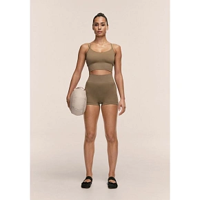 Legginsy treningowe damskie CASALL Shiny Seamless Rib Hotpants kolor zielony dámské Legginsy treningowe damskie CASALL Shiny Seamless Rib Hotpants kolor zielony dámské