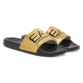 Męskie klapki sportowe Emporio Armani EA7 Czarny/Złoty - 7X000108-AF15118-MZ097 Męskie klapki sportowe Emporio Armani EA7 Czarny/Złoty - 7X000108-AF15118-MZ097