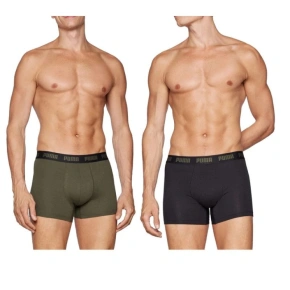 Puma bokserki majtki męskie 2-Pack khaki czarne wygodne bawełna