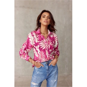 Koszula damska z długim rękawem BLU0136-F14 - Roco Fashion