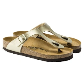 Japonki damskie Birkenstock Gizeh Birko-Flor Gold złote narrow wąskie (1016109) dámské