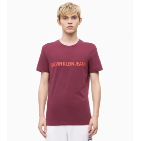 T-shirt męski OU39 bordowy - Calvin Klein