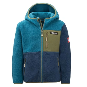 Dziecięca kurtka polarowa z kapturem Trollkids Aurlandsfjord Blue/Green (466-104) Dziecięca kurtka polarowa z kapturem Trollkids Aurlandsfjord Blue/Green (466-104)