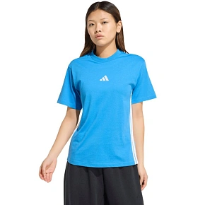 Koszulka damska adidas Essentials 3-Stripes Cotton jasnoniebieska KC5197 Koszulka damska adidas Essentials 3-Stripes Cotton jasnoniebieska KC5197