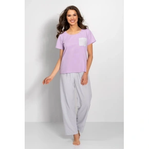 Piżama Caroline fioletowo-szara - Momenti Per Me