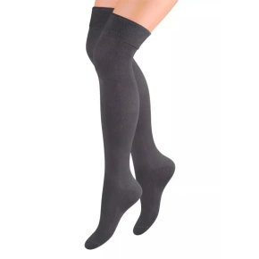 Damskie gładkie podkolanówki 076 ciemnoszare - Steven