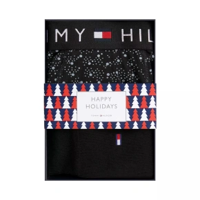 Męski zestaw prezentowy bokserki + skarpetki UM0UM03048 0GU czarny z wzorem - Tommy Hilfiger