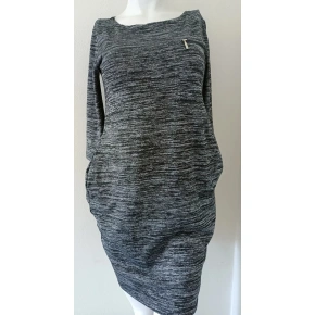 Sweter damski 84282 ciemnoszary pręgowany - Moon