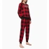 Damskie spodnie dresowe QS6302E-5VJ czarno-czerwone - Calvin Klein