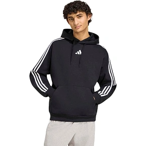 Bluza męska adidas Essentials 3-Stripes Fleece Hoodie czarna KY6602 pánské Bluza męska adidas Essentials 3-Stripes Fleece Hoodie czarna KY6602 pánské