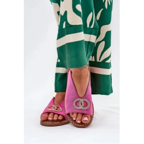 Sandały z paskiem A8228 różowe - Yolera