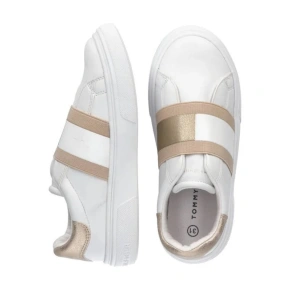 Damskie buty sportowe W T3A4-32155-1383X048White with Gold - Tommy Hilfiger