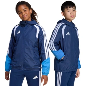 Kurtka dla dzieci adidas Tiro 26 Competition All Weather niebieska JL7300 Kurtka dla dzieci adidas Tiro 26 Competition All Weather niebieska JL7300