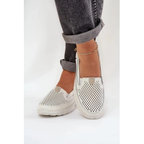 Loafersy 24PB18-6870 kremowy - Podążaj za stylem