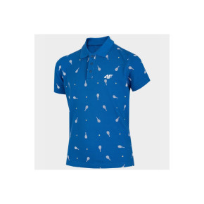 Koszulka polo chłopięca HJL22-JTSM004 33S niebieska - 4F