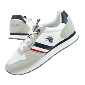 Męskie buty sportowe NOBIL006-WHI Jasnoszary z białym - U.S. Polo Assn.