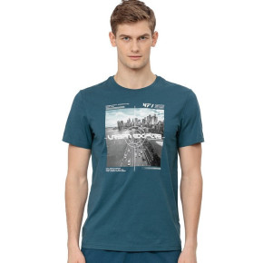 T-shirt męski H4L22-TSM011-46S morski - 4F