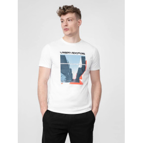 T-shirt męski H4L22-TSM013-10S biały - 4F