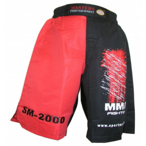 Męskie spodenki MMA SM-2000 M 062000 czarno-czerwone - Masters