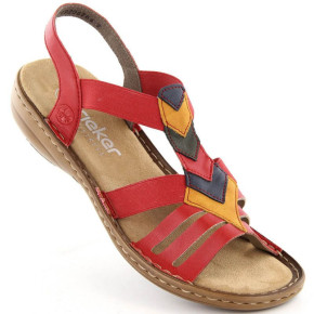 Komfortowe sandały z gumkami Rieker W RKR690 czerwone