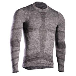 Męska koszula termiczna z długim rękawem Slim Fit 201777 Szary melanż - IRON-IC
